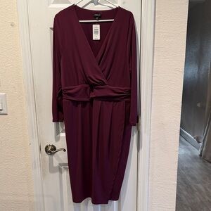 Deep Burgundy Long Sleeve Dress
